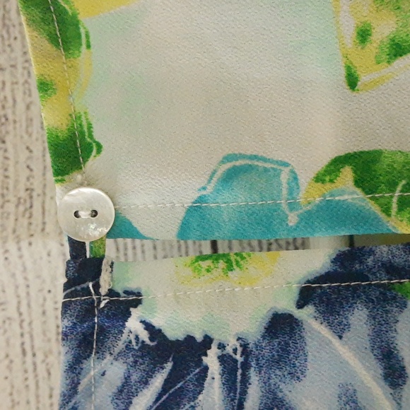 NY&Co Floral Watercolor Print Tank Dress VTG 90s Blue Green Size 8 - Picture 6 of 10